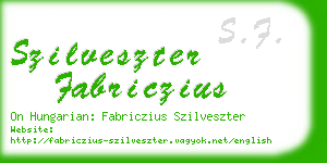 szilveszter fabriczius business card